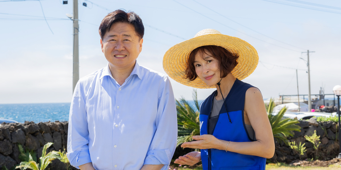 오영훈 도지사-예지원 '병만랜드 많은 관심 부탁드려요' [포토]