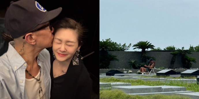 구준엽, 폭우에도 故서희원 묘 지켜