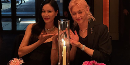 고소영, 스키즈 필릭스와 수줍은 투샷