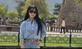 김규리, 첨성대 배경 데님 스타일링…화사한 동안 비주얼