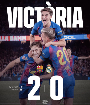 바르셀로나, 레알마드리드에 2-0 완승(종합)