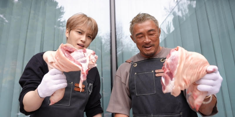 ‘편스토랑’ 김재중X추성훈, 100인분 통돼지 해체
