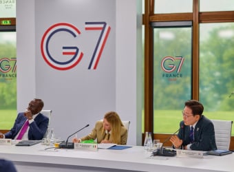 G7 정상회의 이재명 “AI 기본사회 비전 제시”