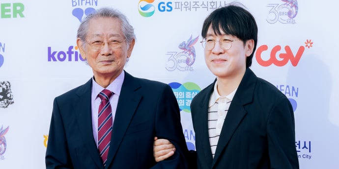 '부천국제판타스틱영화제'에서 포토타임 갖는 영화 '변태' 전무송-박지훈 [포토]