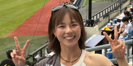 주수진, 야구장 밝힌 '야구여왕' 유격수…KT 위즈 직관 인증 
